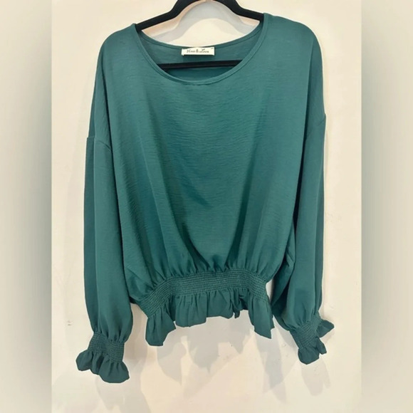 Vine & Love Flowy‎ Blouse Green 3X. No Flaws, No Stains No Signs of Wear A0038 - Picture 3 of 8